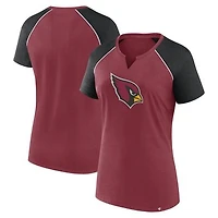 Women's Fanatics Cardinal/Black Arizona Cardinals Glittered Primary Raglan T-Shirt