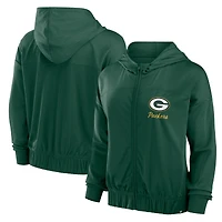 Women's Fanatics Green Green Bay Packers Script Lock Full-Zip Hoodie