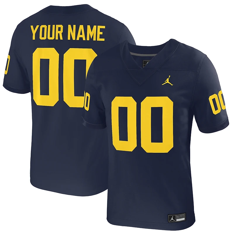 Youth Jordan Brand Navy Michigan Wolverines Custom Football Game Jersey