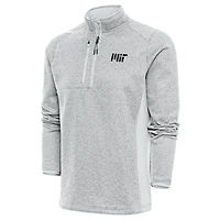 Men's Antigua  Gray MIT Engineers Course Quarter-Zip Pullover Sweatshirt