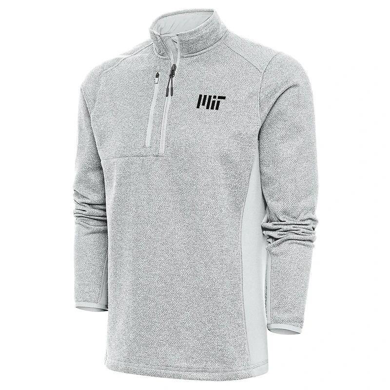 Men's Antigua  Gray MIT Engineers Course Quarter-Zip Pullover Sweatshirt