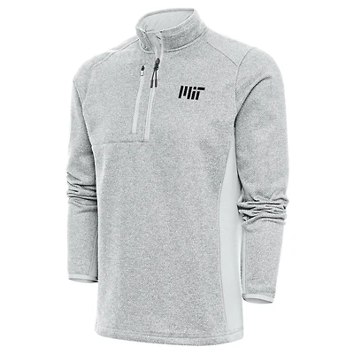 Men's Antigua  Gray MIT Engineers Course Quarter-Zip Pullover Sweatshirt