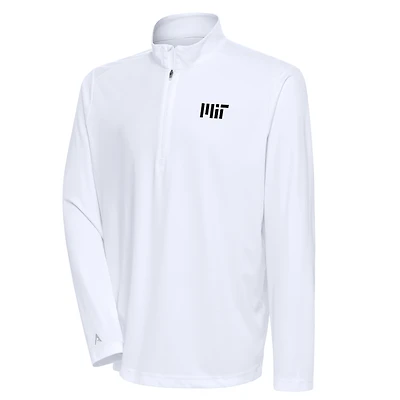 Men's Antigua White MIT Engineers Tribute Quarter-Zip Pullover Top