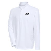 Men's Antigua  White MIT Engineers Tribute Quarter-Zip Pullover Top