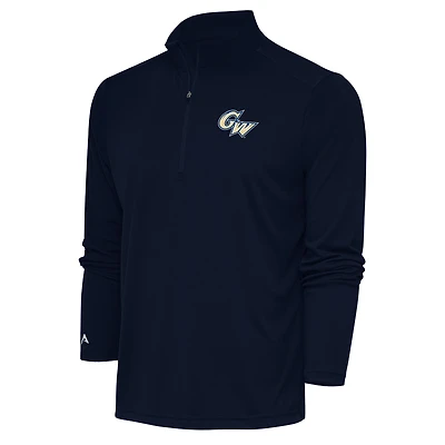 Men's Antigua  Navy George Washington University Tribute Quarter-Zip Pullover Top