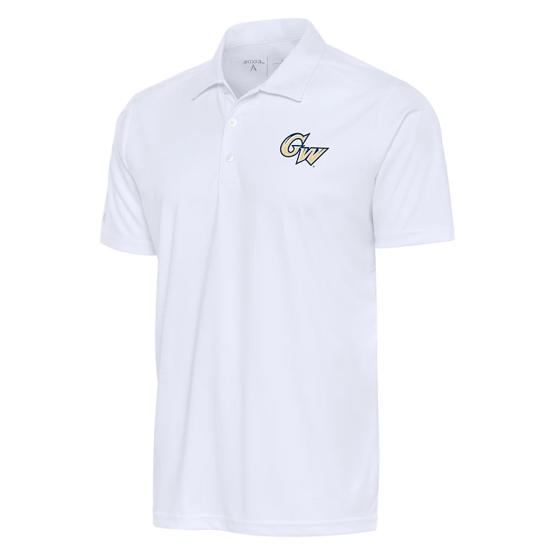 Men's Antigua White George Washington University Tribute Polo