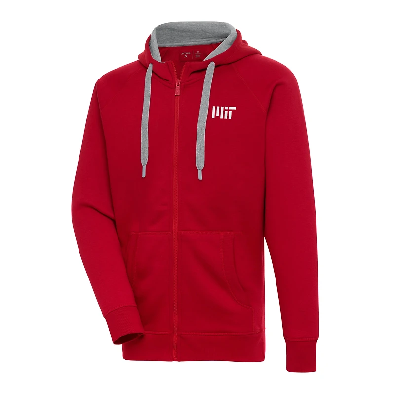 Men's Antigua Red MIT Engineers Victory Full-Zip Hoodie