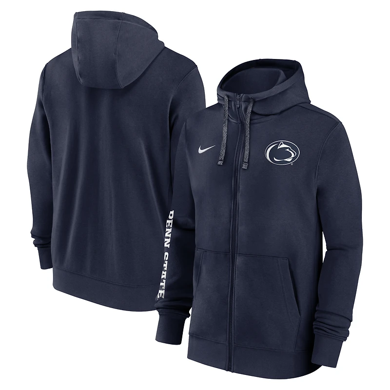 Men's Nike Navy Penn State Nittany Lions 2024 Sideline Full-Zip Hoodie
