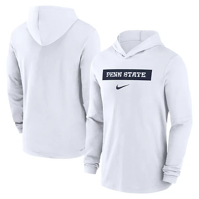 Men's Nike White Penn State Nittany Lions 2024 Sideline Hoodie Performance Long Sleeve T-Shirt