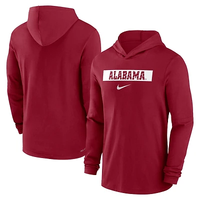 Men's Nike Crimson Alabama Crimson Tide 2024 Sideline Hoodie Performance Long Sleeve T-Shirt