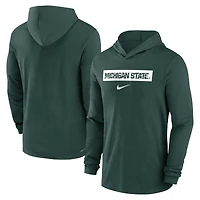 Men's Nike Green Michigan State Spartans 2024 Sideline Hoodie Performance Long Sleeve T-Shirt