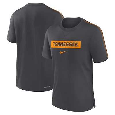 Men's Nike Anthracite Tennessee Volunteers 2024 Sideline Player Performance Tri-Blend T-Shirt