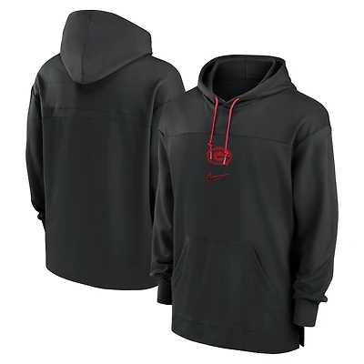 Men's Nike Black Georgia Bulldogs 2024 Sideline Jersey Performance Pullover Hoodie