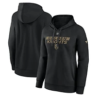 Women's Fanatics  Black Vegas Golden Knights Authentic Pro Core Primary Fleece Pullover Hoodie