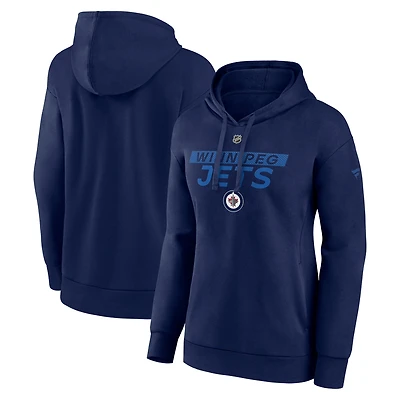 Women's Fanatics  Navy Winnipeg Jets Authentic Pro Core Primary Fleece Pullover Hoodie