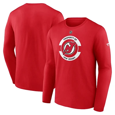Men's Fanatics Red New Jersey Devils Authentic Pro Core Secondary Long Sleeve T-Shirt