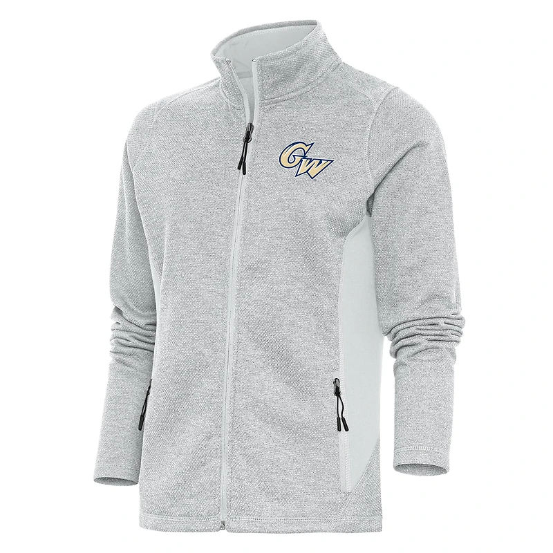 Women's Antigua  Gray George Washington University Full-Zip Course Jacket