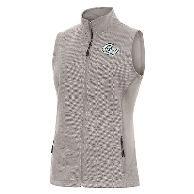 Women's Antigua  Oatmeal George Washington University Course Full-Zip Vest