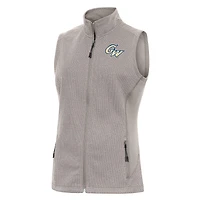 Women's Antigua  Oatmeal George Washington University Course Full-Zip Vest
