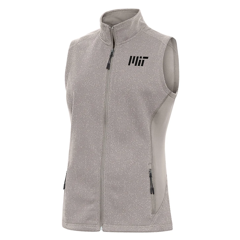 Women's Antigua  Oatmeal MIT Engineers Course Full-Zip Vest