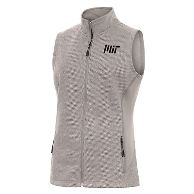 Women's Antigua  Oatmeal MIT Engineers Course Full-Zip Vest