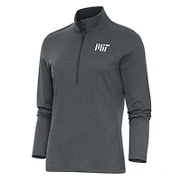 Women's Antigua  Heather Charcoal MIT Engineers Epic Quarter-Zip Pullover Top