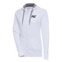 Women's Antigua  White MIT Engineers Victory Full-Zip Hoodie