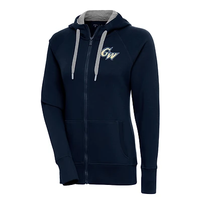 Women's Antigua Navy George Washington University Victory Full-Zip Hoodie
