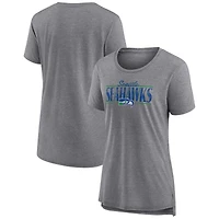 Women's Fanatics Heather Gray Seattle Seahawks Up the Middle Tri-Blend T-Shirt