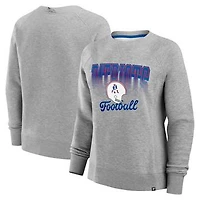 Women's Fanatics Heather Gray New England Patriots Hit Hard Fleece Pullover Sweatshirt