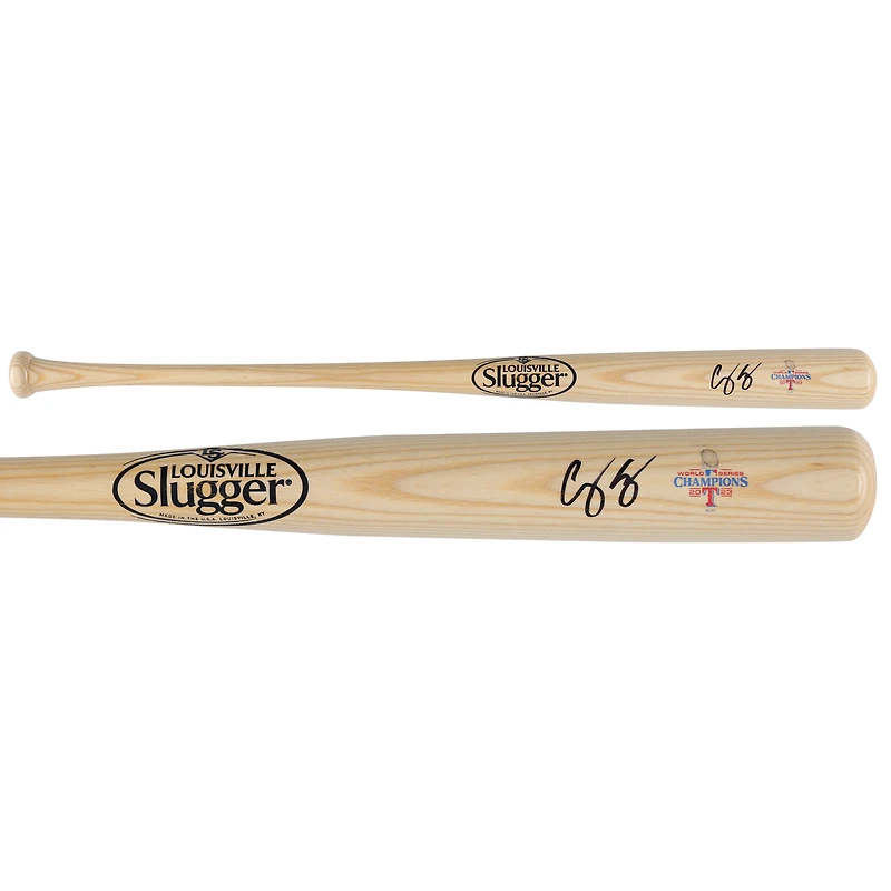 Corey Seager Texas Rangers Autographed 2023 World Series Champions Louisville Slugger Logo Bat
