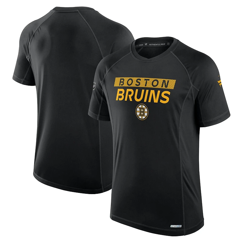 Men's Fanatics Black Boston Bruins Authentic Pro Rink Tech T-Shirt