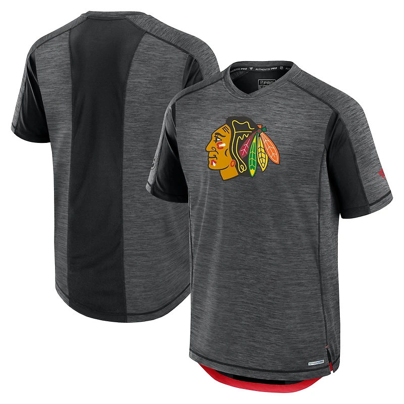 Men's Fanatics Black Chicago Blackhawks Authentic Pro Rink Tech T-Shirt