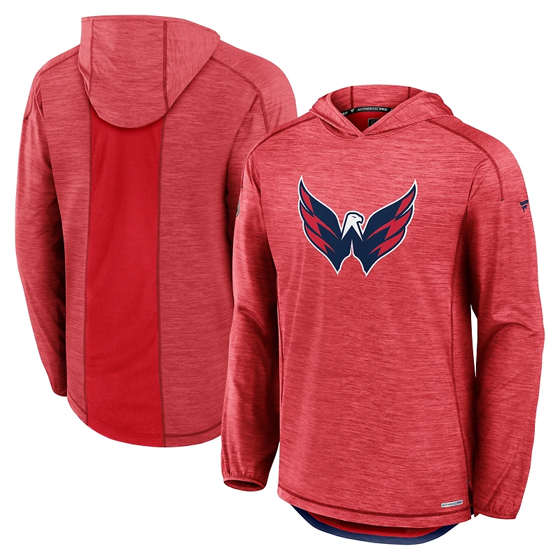 Men's Fanatics Red Washington Capitals Authentic Pro Rink Lightweight Pullover Hoodie