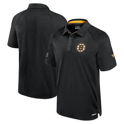 Men's Fanatics Black Boston Bruins Authentic Pro Rink Polo