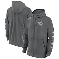 Men's Nike Charcoal Dallas Cowboys Primetime Club Full-Zip Hoodie