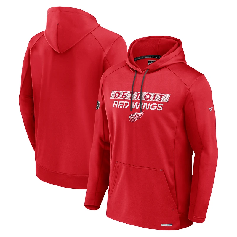Men's Fanatics Red Detroit Red Wings Authentic Pro Rink Fleece Pullover Hoodie