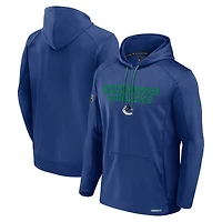 Men's Fanatics  Blue Vancouver Canucks Authentic Pro Rink Fleece Pullover Hoodie