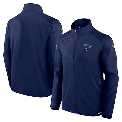 Men's Fanatics Navy St. Louis Blues Authentic Pro Rink Fleece Full-Zip Jacket