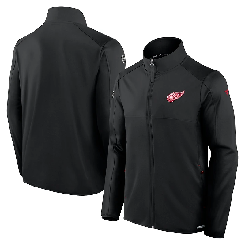 Men's Fanatics Black Detroit Red Wings Authentic Pro Rink Fleece Full-Zip Jacket