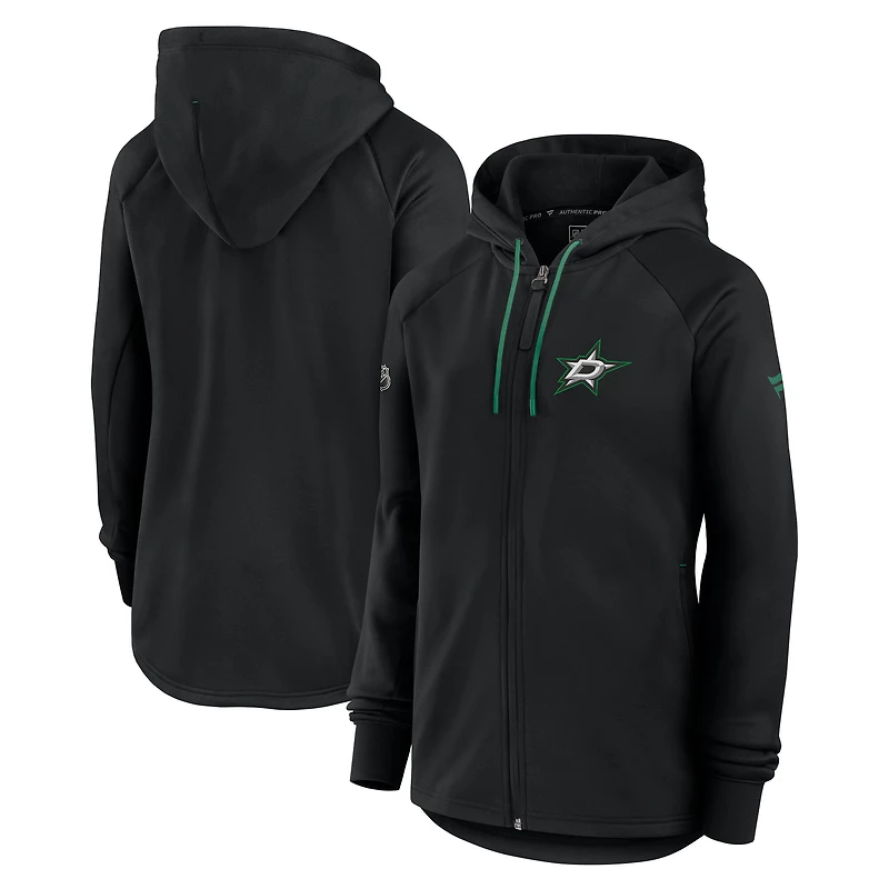 Women's Fanatics Black Dallas Stars Authentic Pro Rink Fleece Full-Zip Jacket