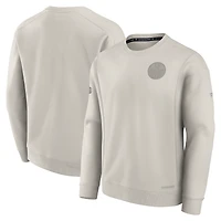 Men's Fanatics  Cream Edmonton Oilers Authentic Pro Road Fleece Pullover Sweatshirt