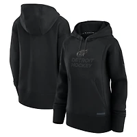 Women's Fanatics Black Detroit Red Wings Authentic Pro Road Pullover Hoodie