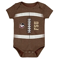 Newborn & Infant Brown Florida State Seminoles Catch Me Football Bodysuit