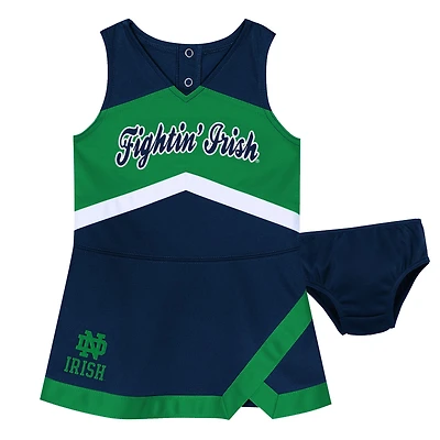 Girls Toddler Navy Notre Dame Fighting Irish Cheer Captain Dress & Bloomers Two-Piece Set