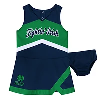 Girls Toddler Navy Notre Dame Fighting Irish Cheer Captain Dress & Bloomers Two-Piece Set