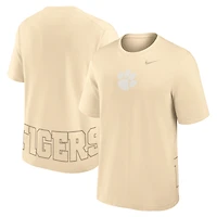 Men's Nike Cream Clemson Tigers Primary Statement Two-Hit Performance T-Shirt