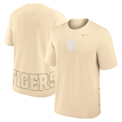 Men's Nike Cream Clemson Tigers Primary Statement Two-Hit Performance T-Shirt