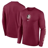 Men's Nike  Garnet Florida State Seminoles Primetime Two-Hit Legend Dri-FIT Long Sleeve T-Shirt