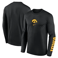 Men's Nike  Black Iowa Hawkeyes Primetime Two-Hit Legend Dri-FIT Long Sleeve T-Shirt